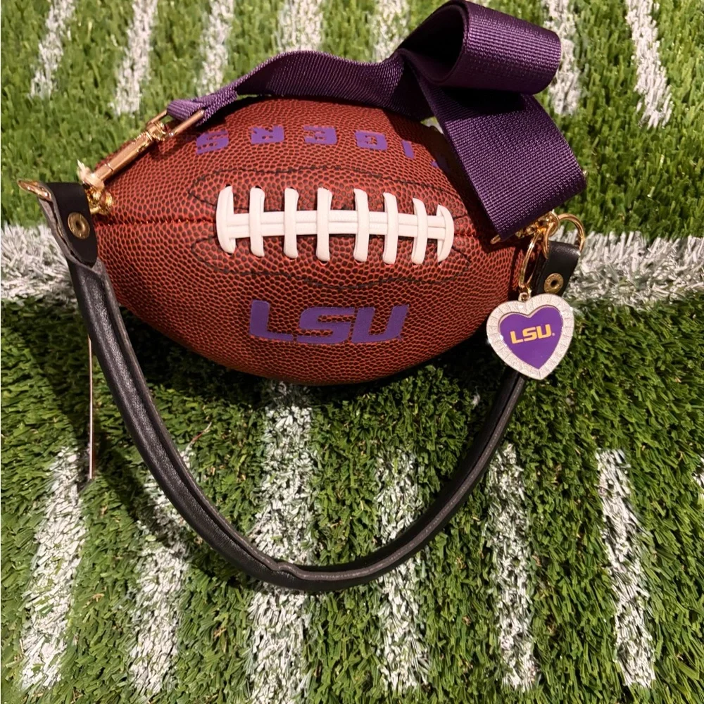 LSU Football Purse with Purple Accents - Picture 2 of 4